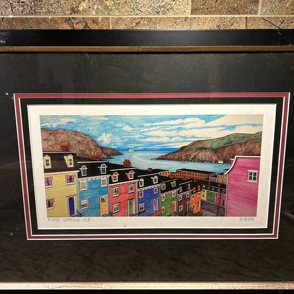Signed Framed Print by Artist D.Bird “First Spring Ice” Newfoundland - Picture 2 of 5